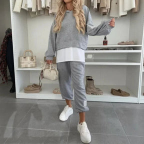 Conjunto Moletom Lara Belle™ com Efeito de Dupla Camada /  Visual Moderno com Toque de Delicadeza!