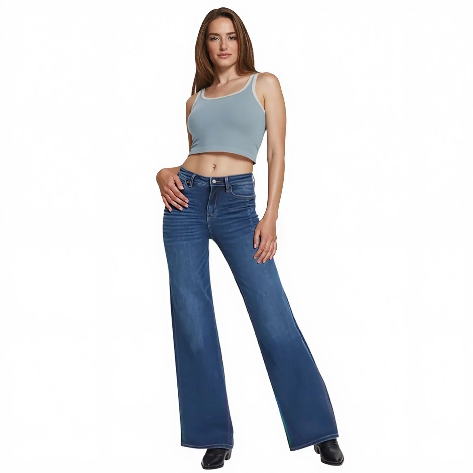 Calça Jeans Marcela™ com Elastano Confort e Corte Baggy Moderno / Conforto Real para Corpos de Mulheres Reais!