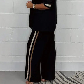 Conjunto Saint Claire™ com Listras Laterais e Blazer Alongado / A Alfaiataria que Une Elegância Estruturada e Conforto Urbano