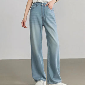 Calça Jeans Meghan™ com Modelagem Relax Premium / A Mais Soltinha, Leve e Versátil que Você Vai Vestir!