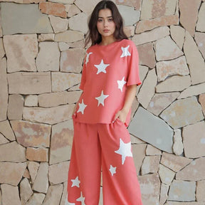 Conjunto Estrelato™ Em Mescla De Viscose e Algodão / Conforto Despojado com Toque Fashion e Estilo Atemporal!