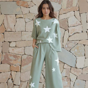 Conjunto Estrelato™ Em Mescla De Viscose e Algodão / Conforto Despojado com Toque Fashion e Estilo Atemporal!