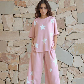 Conjunto Estrelato™ Em Mescla De Viscose e Algodão / Conforto Despojado com Toque Fashion e Estilo Atemporal!