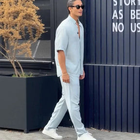 Conjunto Capri Uomo™ em Tecido Inteligente com Design Minimalista / O Luxo Europeu Mediterrâneo para o Verão 2025-2026
