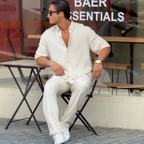 Conjunto Capri Uomo™ em Tecido Inteligente com Design Minimalista / O Luxo Europeu Mediterrâneo para o Verão 2025-2026