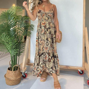 Vestido Sevilla™ em Popelina Leve com Amarração nas Costas / O Toque Boho Chic que Encanta em Qualquer Ocasião!