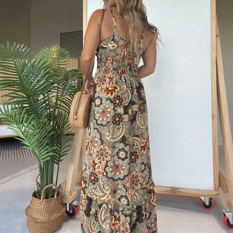 Vestido Sevilla™ em Popelina Leve com Amarração nas Costas / O Toque Boho Chic que Encanta em Qualquer Ocasião!