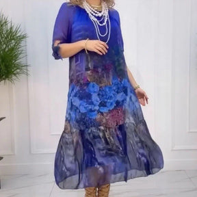 Vestido Giardino™ com Estampa Botânica em Tecido Fluido / O Encanto dos Jardins Eternos no Seu Estilo!