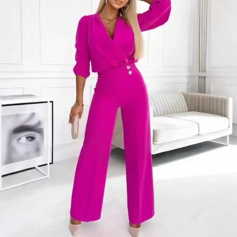 Conjunto Elégance Paris™ em Alfaiataria Minimalista com Calça Pantalona / Refinamento Atemporal para Mulheres de Presença!