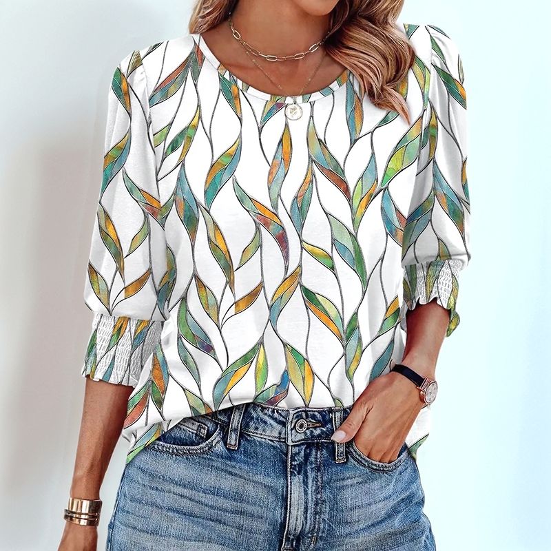 [COMPRE 1, LEVE 2] Blusinha Meriva™ com Punhos Franzidos e Estampas Exclusivas / Charme Atemporal para Todos os Momentos!