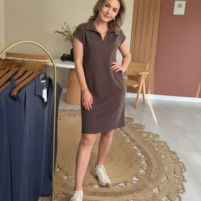 Vestido Polo Solene™ com Design Minimalista Elegante / Uma Peça Essencial para a Mulher Contemporânea!