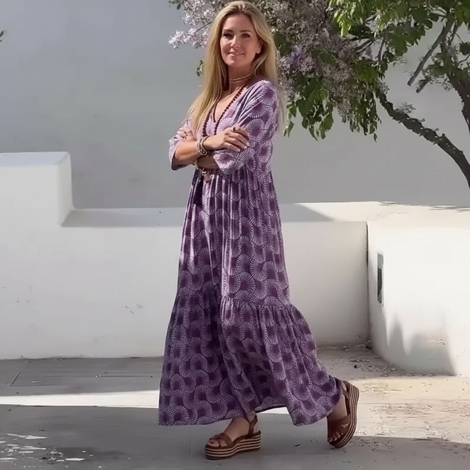 Vestido Maresa Palma™ em Popelina Arejada e Estampa Exclusiva / Leveza e Personalidade em Cada Passo!