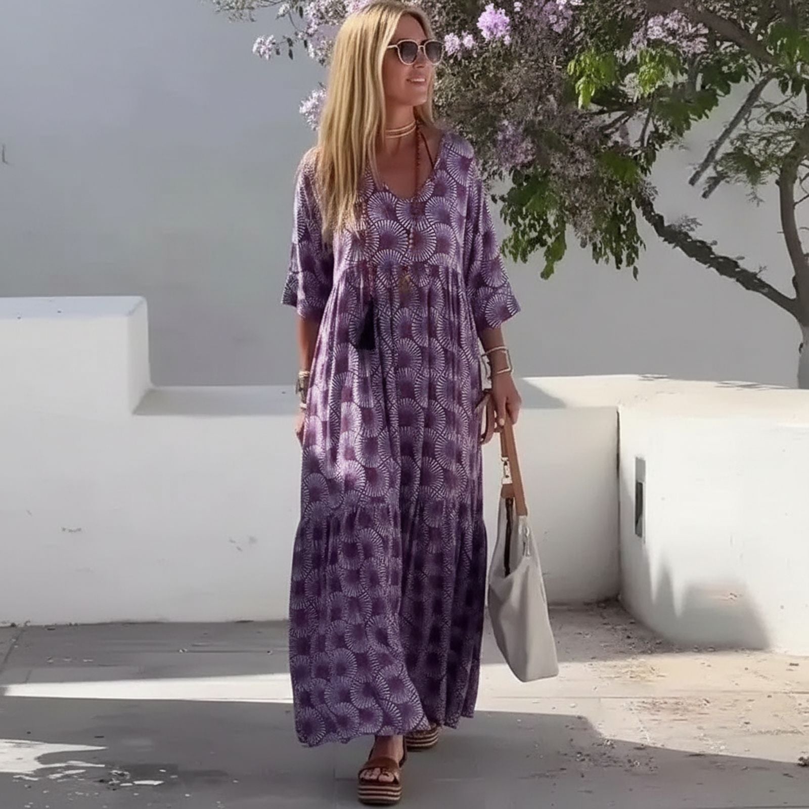 Vestido Maresa Palma™ em Popelina Arejada e Estampa Exclusiva / Leveza e Personalidade em Cada Passo!