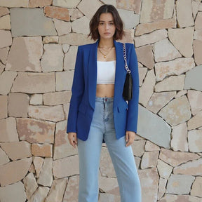 Blazer Amanda™ de Alfaiataria com Lapela Clássica / Do Casual ao Poder: A Peça que Eleva Qualquer Produção!