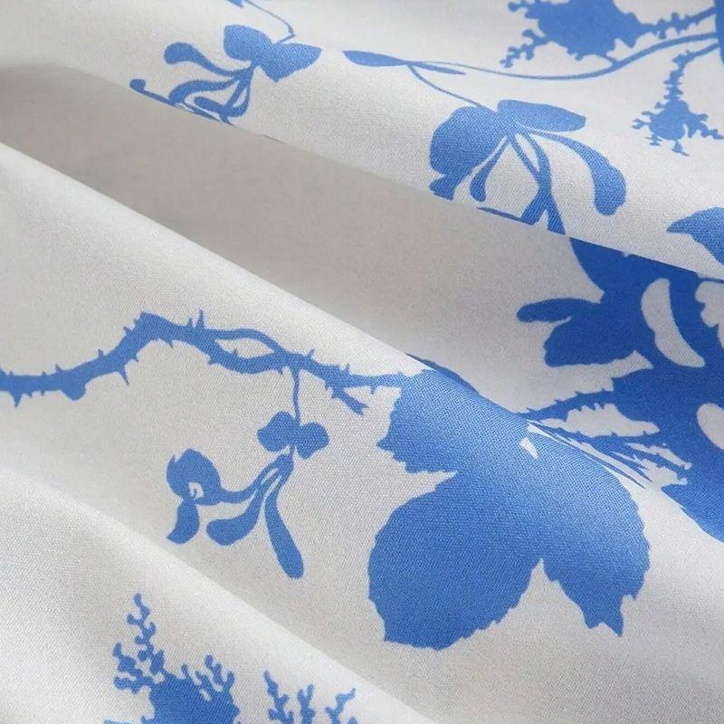 Vestido Violetta™ com Estampa Floral e Saia Ampla Confortável / Sofisticação Atemporal e Liberdade para Mulheres de Reais!