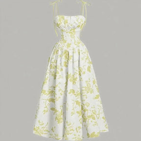 Vestido Violetta™ com Estampa Floral e Saia Ampla Confortável / Sofisticação Atemporal e Liberdade para Mulheres de Reais!