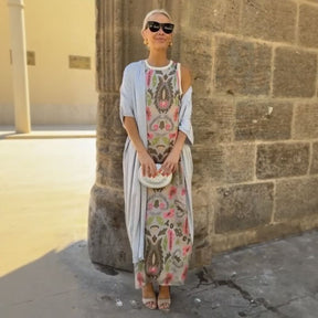 Conjunto Majorie™ em Cetim Artístico com Echarpe de Luxo / Para Mulheres que Brilham em Qualquer Ocasião!