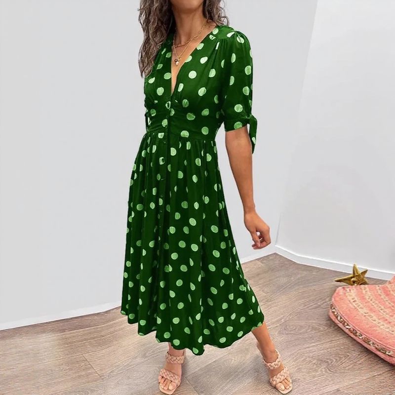 Vestido Charlotte Poá™ em Popelina com Mangas Laço e Caimento Fluido / Um Toque de Charme Vintage e Moderno!