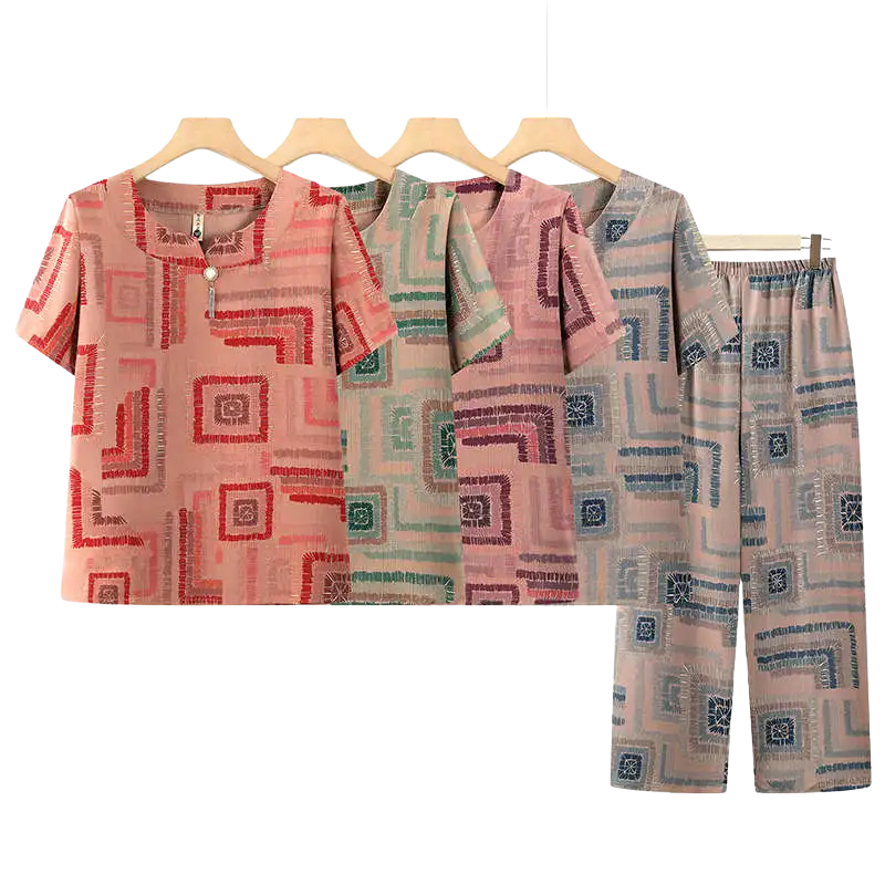 Conjunto Harmonia™ com Estampa Retrô-Chic / O Equilíbrio Perfeito Entre Estilo e Conforto Diário!