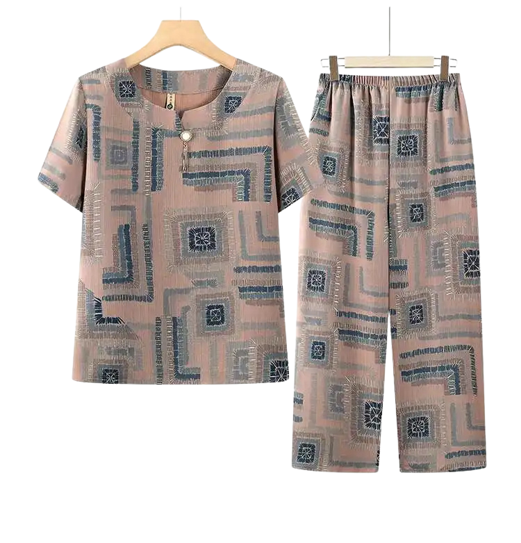 Conjunto Harmonia™ com Estampa Retrô-Chic / O Equilíbrio Perfeito Entre Estilo e Conforto Diário!