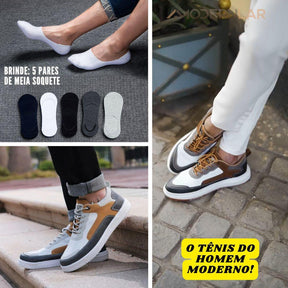 Tênis Casual Esporte Fino UrbanFlow™ / + De Brinde Pacote com 5 Pares de Meias Invisíveis